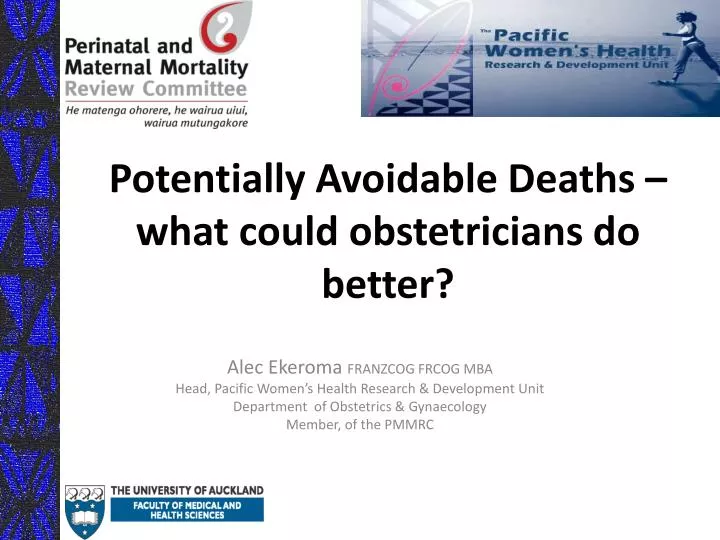 potentially avoidable deaths what could obstetricians do better