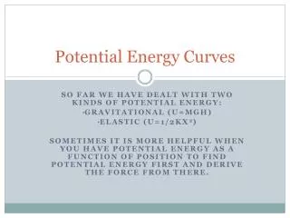 Potential Energy Curves
