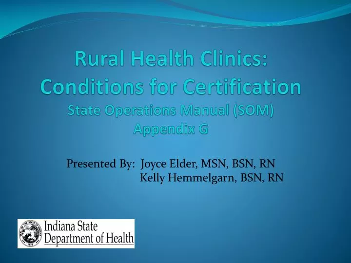 rural health clinics conditions for certification state operations manual som appendix g