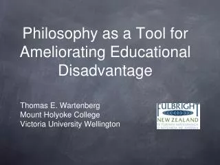 Philosophy as a Tool for Ameliorating Educational Disadvantage