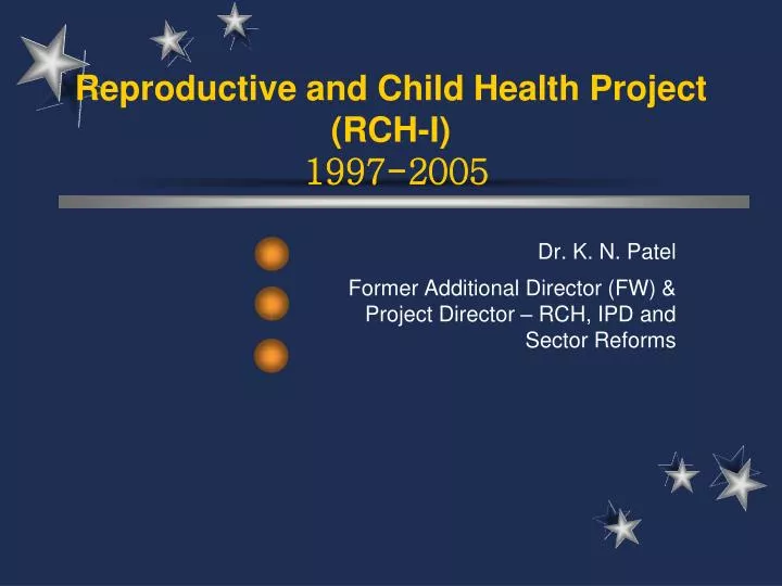 reproductive and child health project rch i 1997 2005