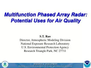 multifunction phased array radar potential uses for air quality