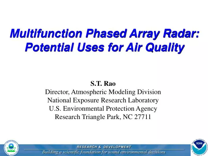 multifunction phased array radar potential uses for air quality