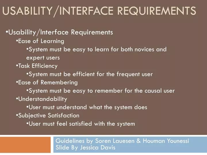 usability interface requirements