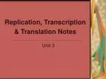 DNA Replication, Transcription & Translation Process Overview - slide 1