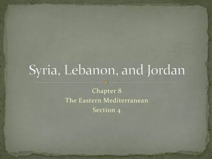 syria lebanon and jordan