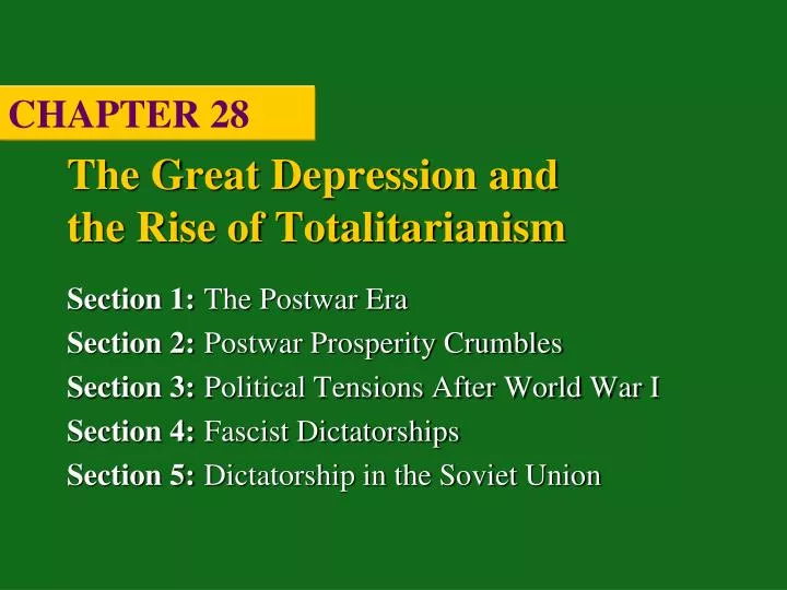 the great depression and the rise of totalitarianism