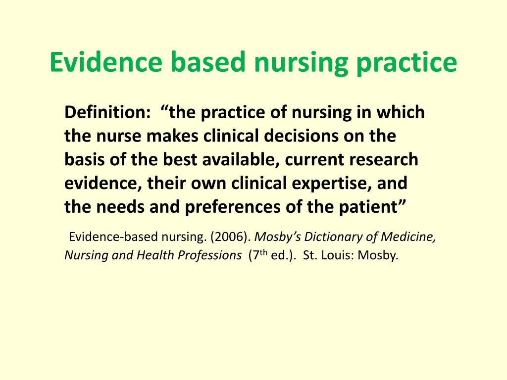 PPT - Evidence based nursing practice PowerPoint Presentation, free ...