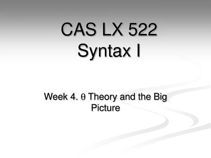 cas lx 522 syntax i