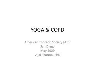 YOGA &amp; COPD