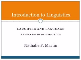 Introduction to Linguistics