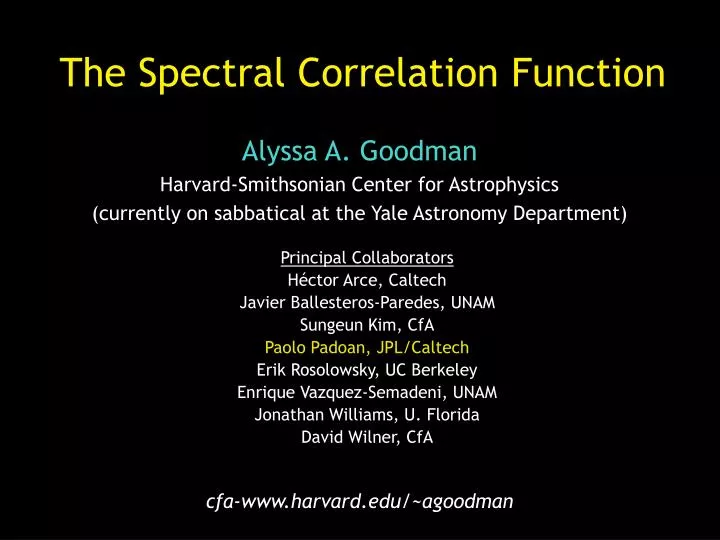 the spectral correlation function