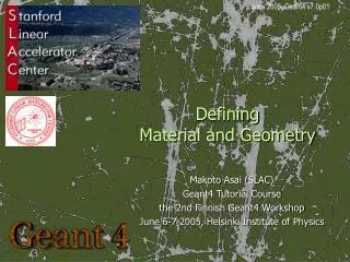 Defining Material and Geometry