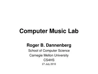 Computer Music Lab