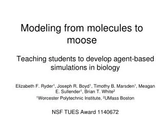 Modeling from molecules to moose