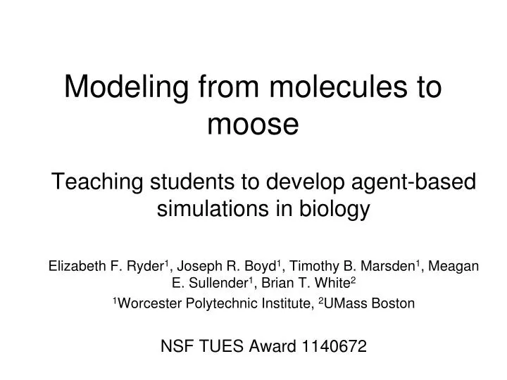 modeling from molecules to moose