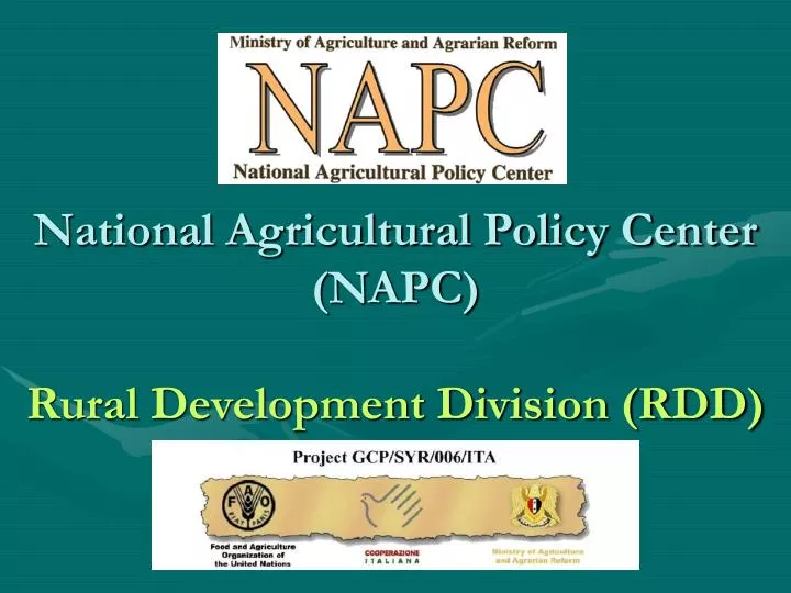 national agricultural policy center napc rural development division rdd