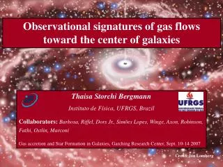 Observational signatures of gas flows toward the center of galaxies