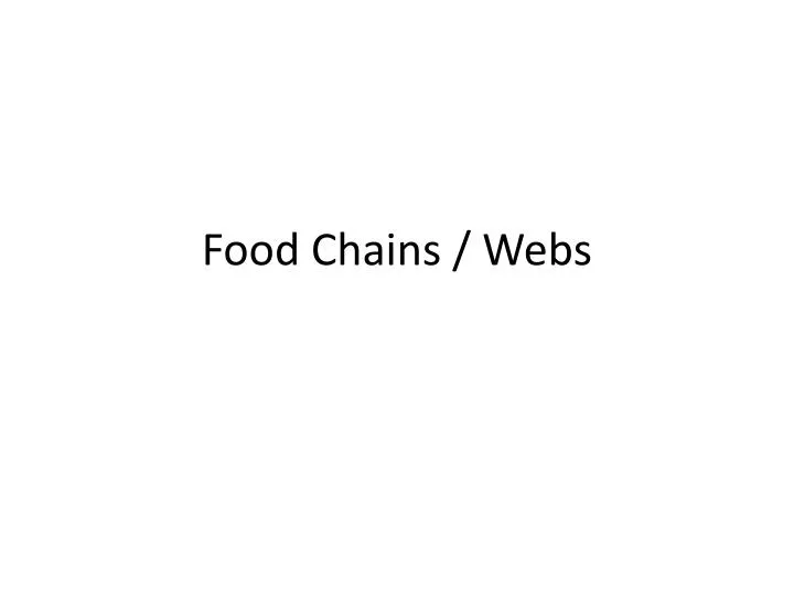food chains webs