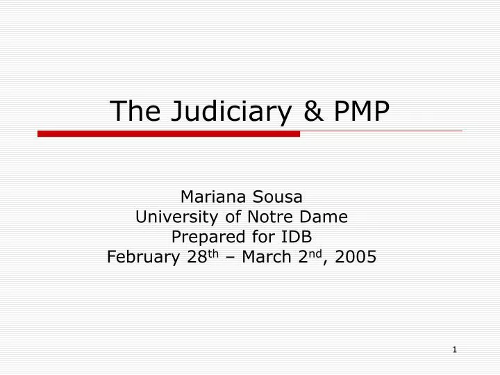 the judiciary pmp