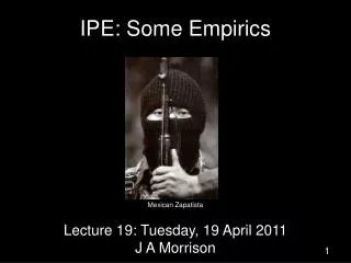 IPE: Some Empirics