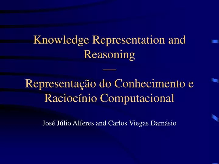 knowledge representation and reasoning representa o do conhecimento e racioc nio computacional