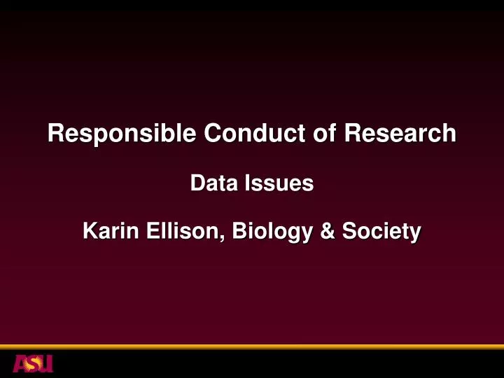 responsible conduct of research data issues