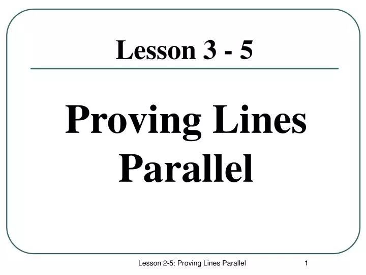 proving lines parallel