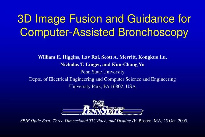 3d image fusion and guidance for computer assisted bronchoscopy