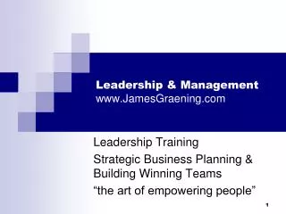 Leadership &amp; Management JamesGraening