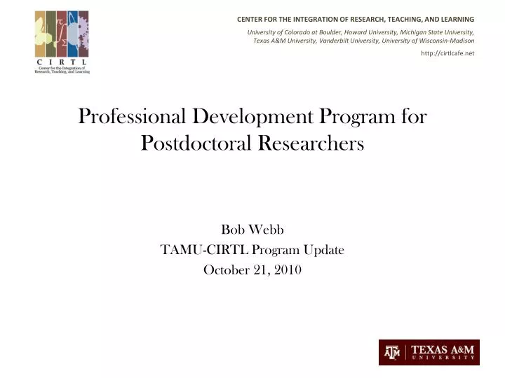professional development program for postdoctoral researchers