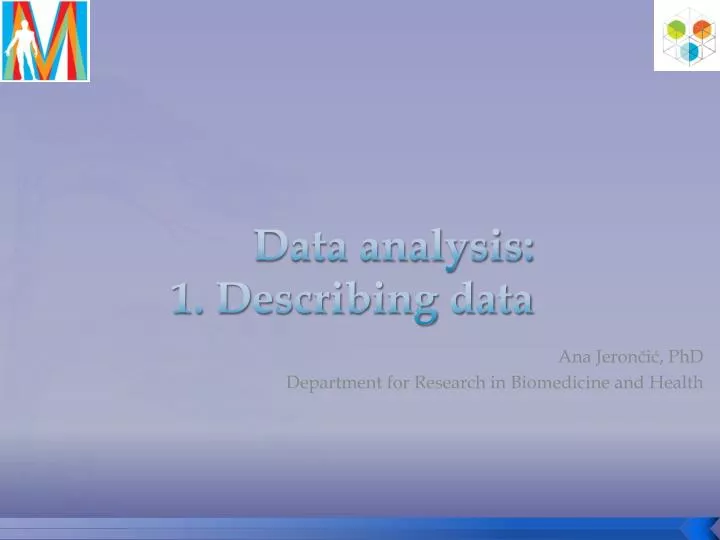 data analysis 1 describing data