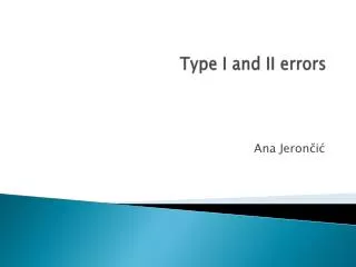Type I and II errors