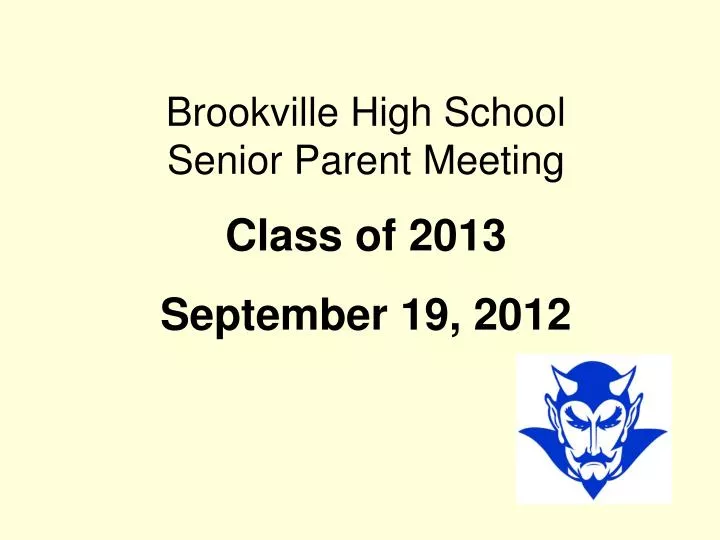 brookville high school senior parent meeting