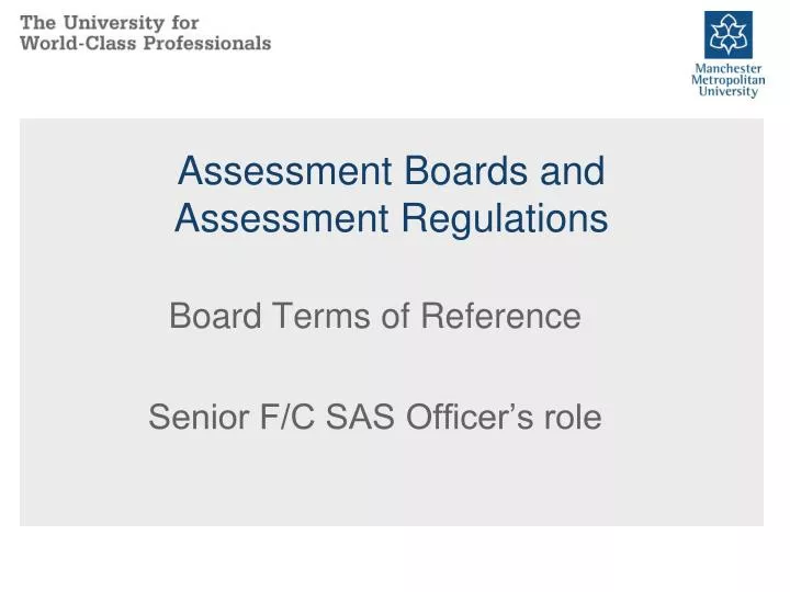 assessment boards and assessment regulations