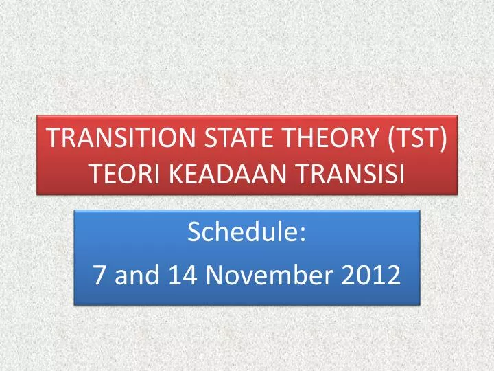 transition state theory tst teori keadaan transisi