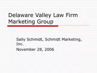 Delaware Valley Law Firm Marketing Group