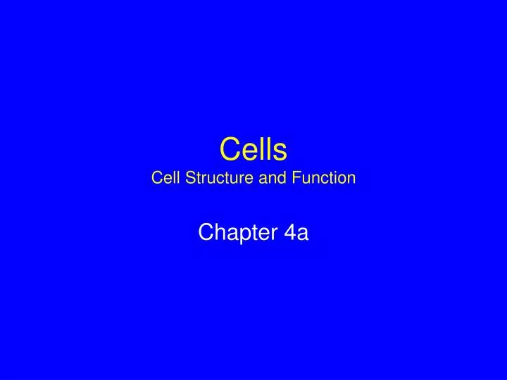 cells cell structure and function