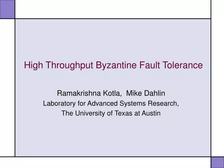 high throughput byzantine fault tolerance