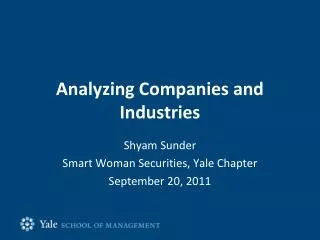Analyzing Companies and Industries