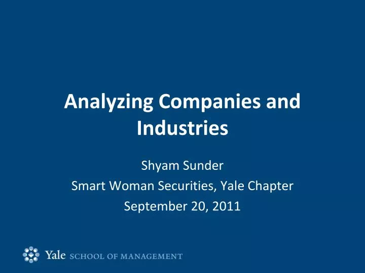 analyzing companies and industries