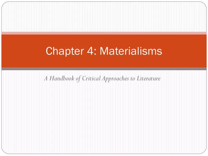 chapter 4 materialisms
