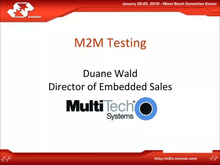 m2m testing duane wald director of embedded sales
