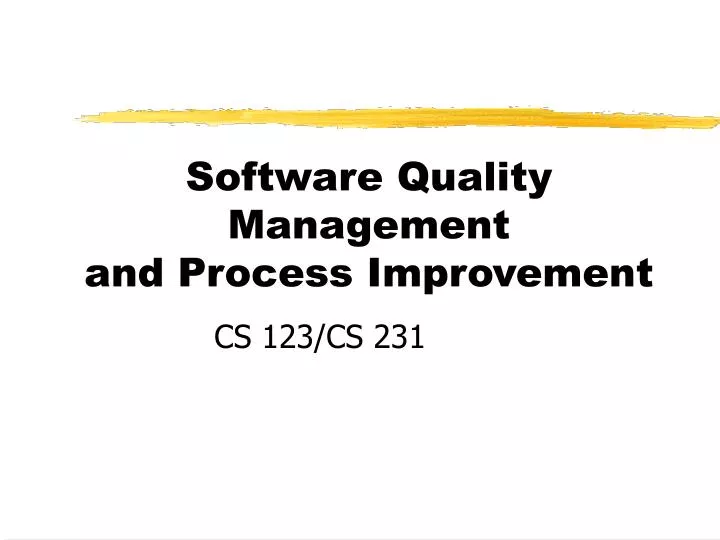 software quality management and process improvement
