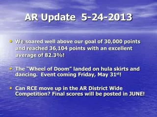 AR Update 5-24-2013