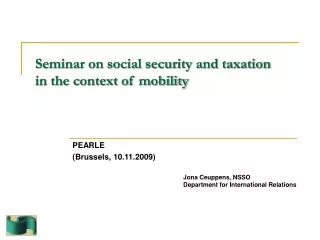 Seminar on social security and taxation in the context of mobility