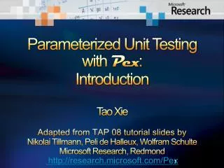 Parameterized Unit Testing