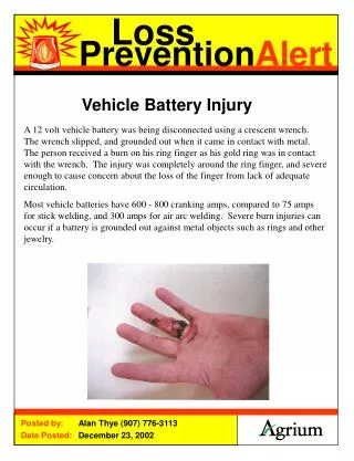 Vehicle Battery Injury