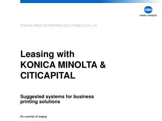 Leasing with KONICA MINOLTA &amp; CITICAPITAL