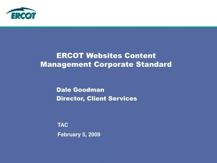 ercot websites content management corporate standard